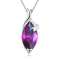 Fashion 925 Sterling Silver Marquise Pendants Collier Amethyst Jewelry